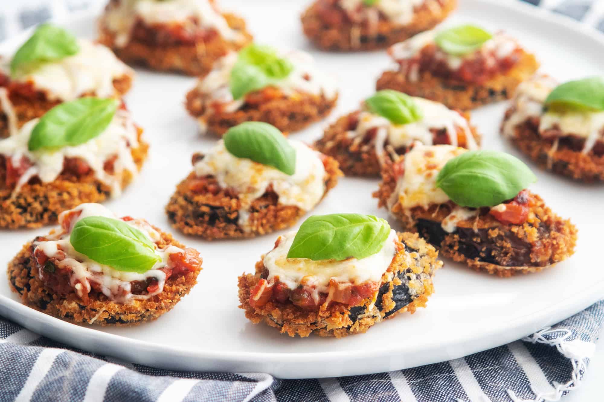 Mini Eggplant Parmesan Stacks, Credit: Elizabeth Newman