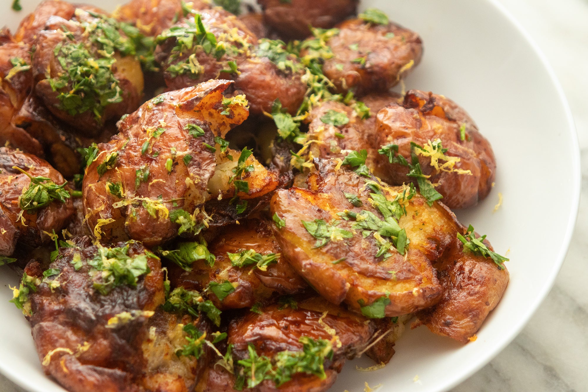 Lemon-Parmesan Crispy Smashed Potatoes