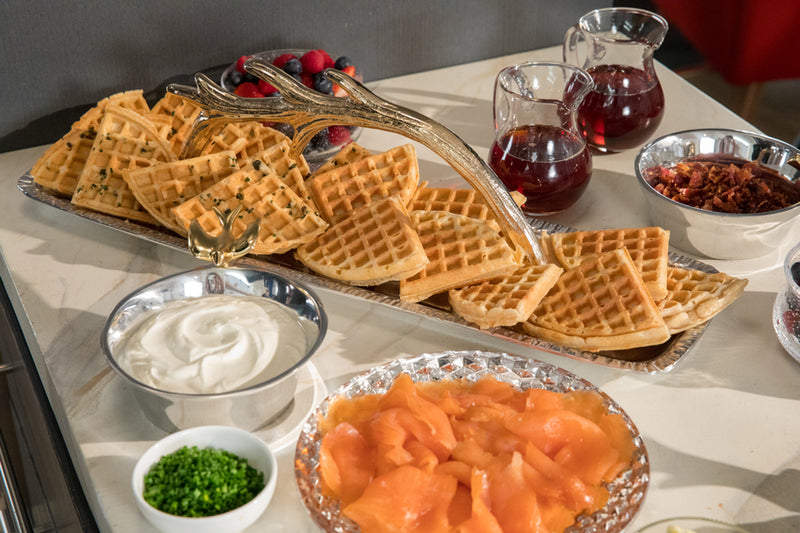 Smoked Salmon and Waffles, Credit: Food Network
