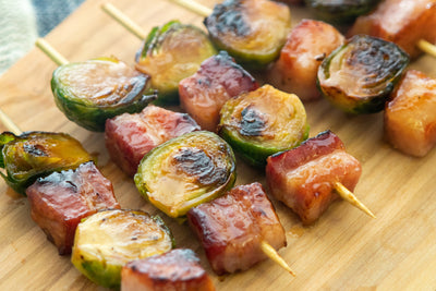 Bacon Bourbon Brussels Sprout Skewers, Credit: Elizabeth Newman