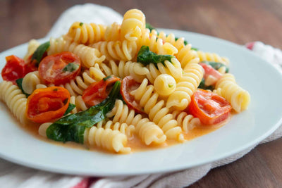 Fusilli with Asiago And Spinach, Credit: Elizabeth Newman
