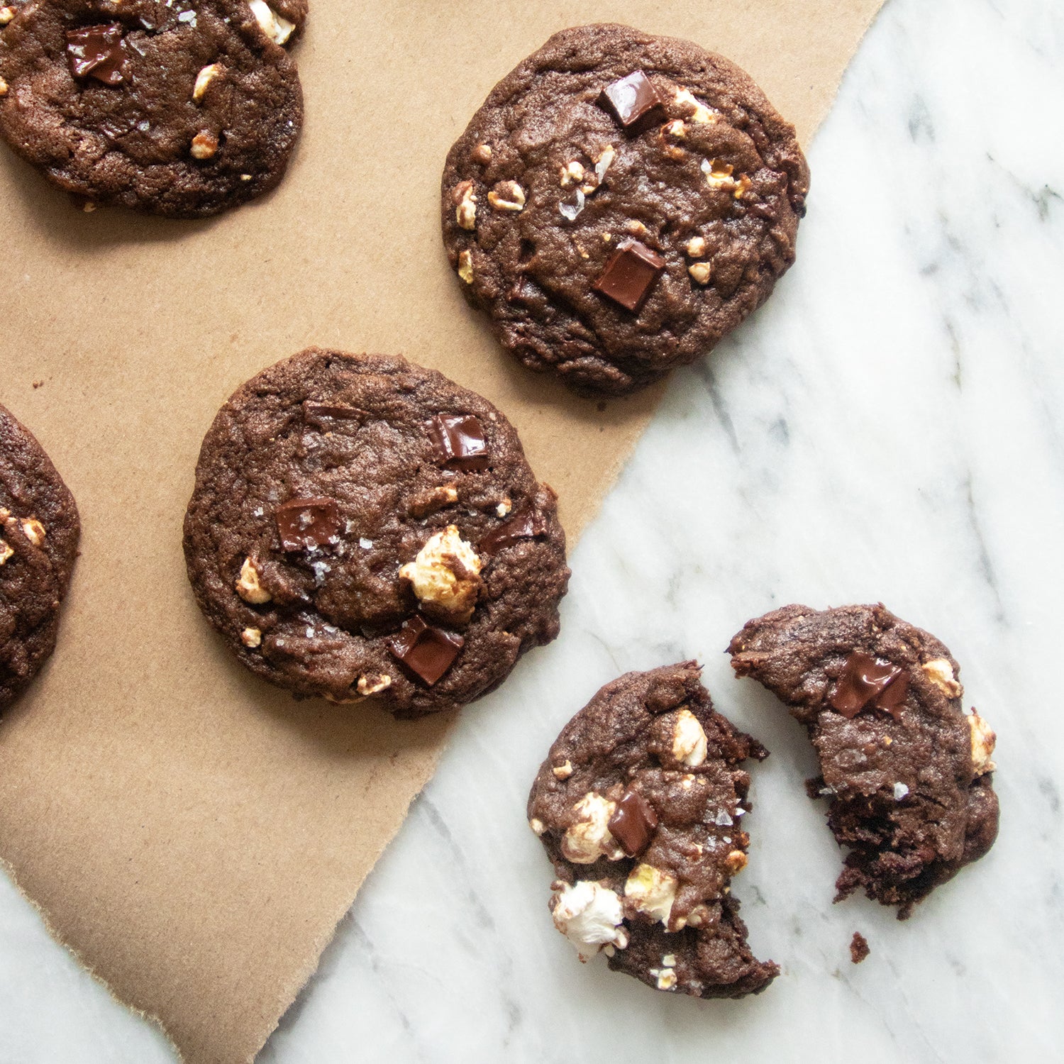 Salted Double Chocolate Popcorn Cookies, Credit: Elizabeth Newman