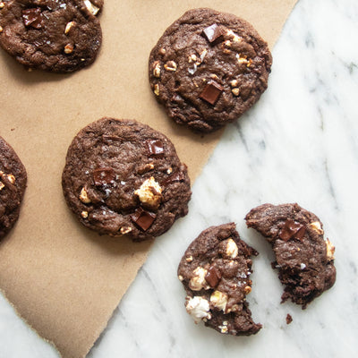 Salted Double Chocolate Popcorn Cookies, Credit: Elizabeth Newman