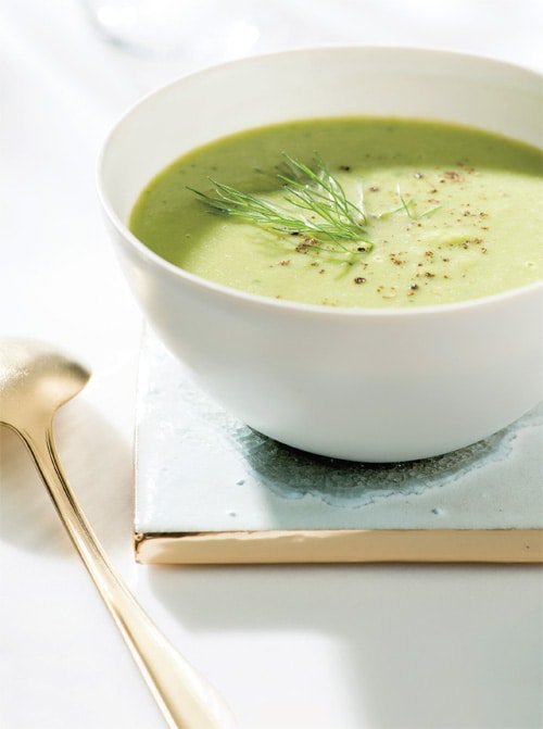 Green Pea, Lettuce, and Fennel Soup