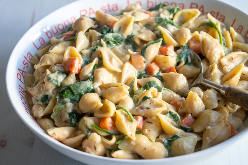 Pasta with Creamy White Beans, Credit: Elizabeth Newman