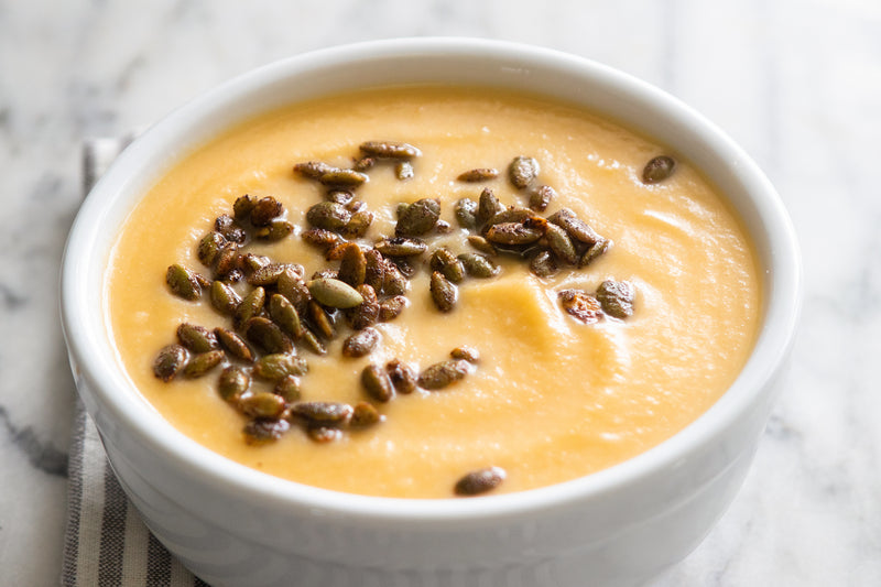 Creamy Cauliflower And Sweet Potato Soup, Credit: Elizabeth Newman