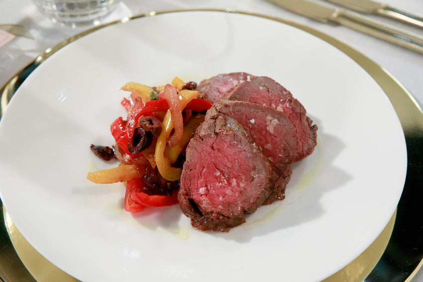 Roasted Beef Tenderloin with Peperonata, Credit: Food Network