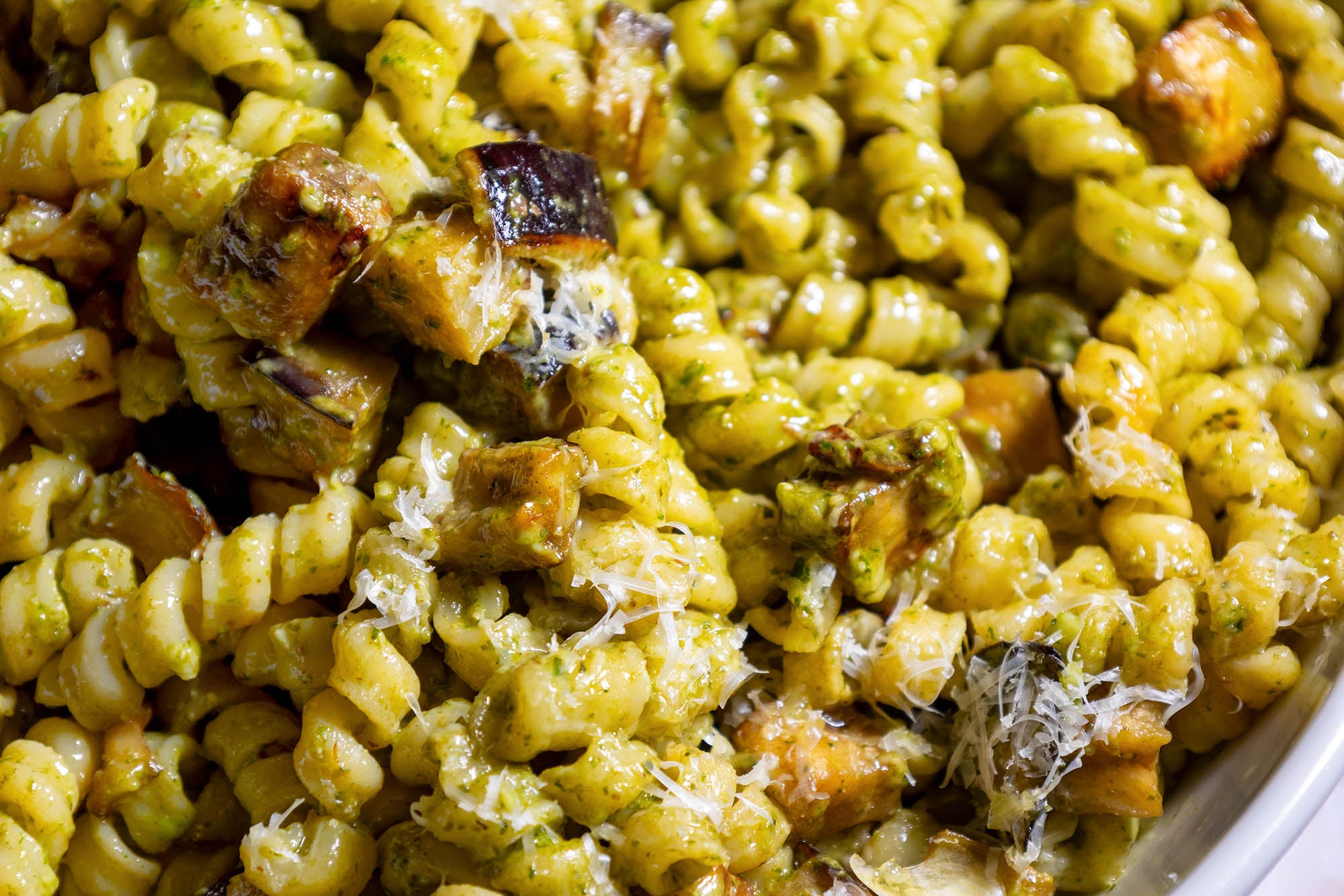 Eggplant And Pesto Pasta