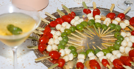 Dirty Martini Caprese Skewers