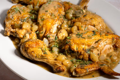 Roasted Chicken With White Wine and Tarragon Sauce