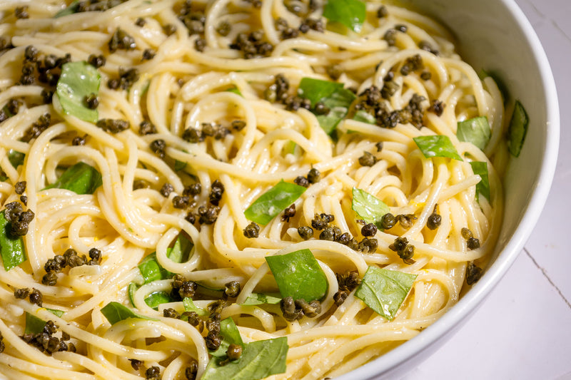 Lemon Spaghetti With Crispy Capers