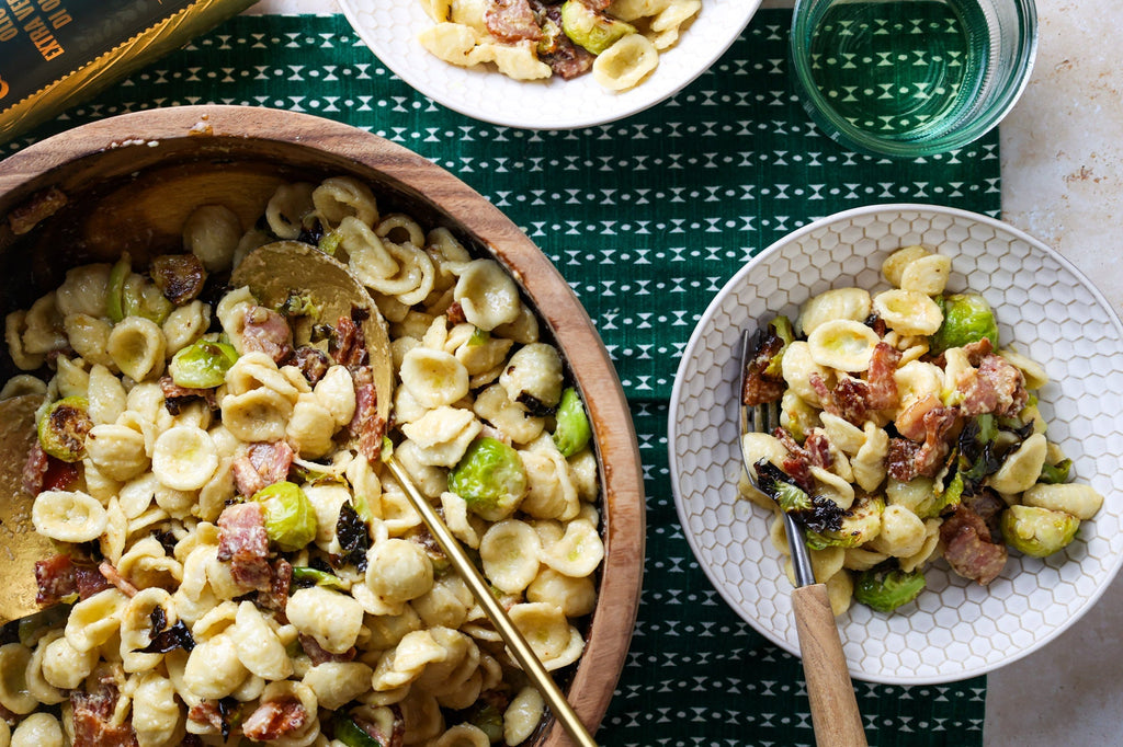 Bacon and Brussels Sprout Orecchiette – Giadzy Bacon and Brussels Sprout Orecchiette – Giadzy