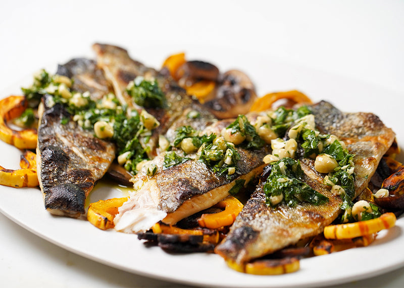 Roasted Trout With Hazelnut Gremolata