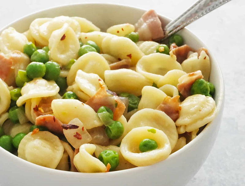 Orecchiette With Peas And Prosciutto, Credit: Elizabeth Newman