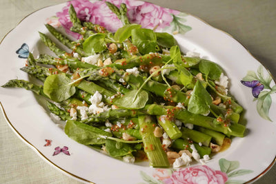 Asparagus with Goat Cheese and Hazelnuts, Credit: Food Network