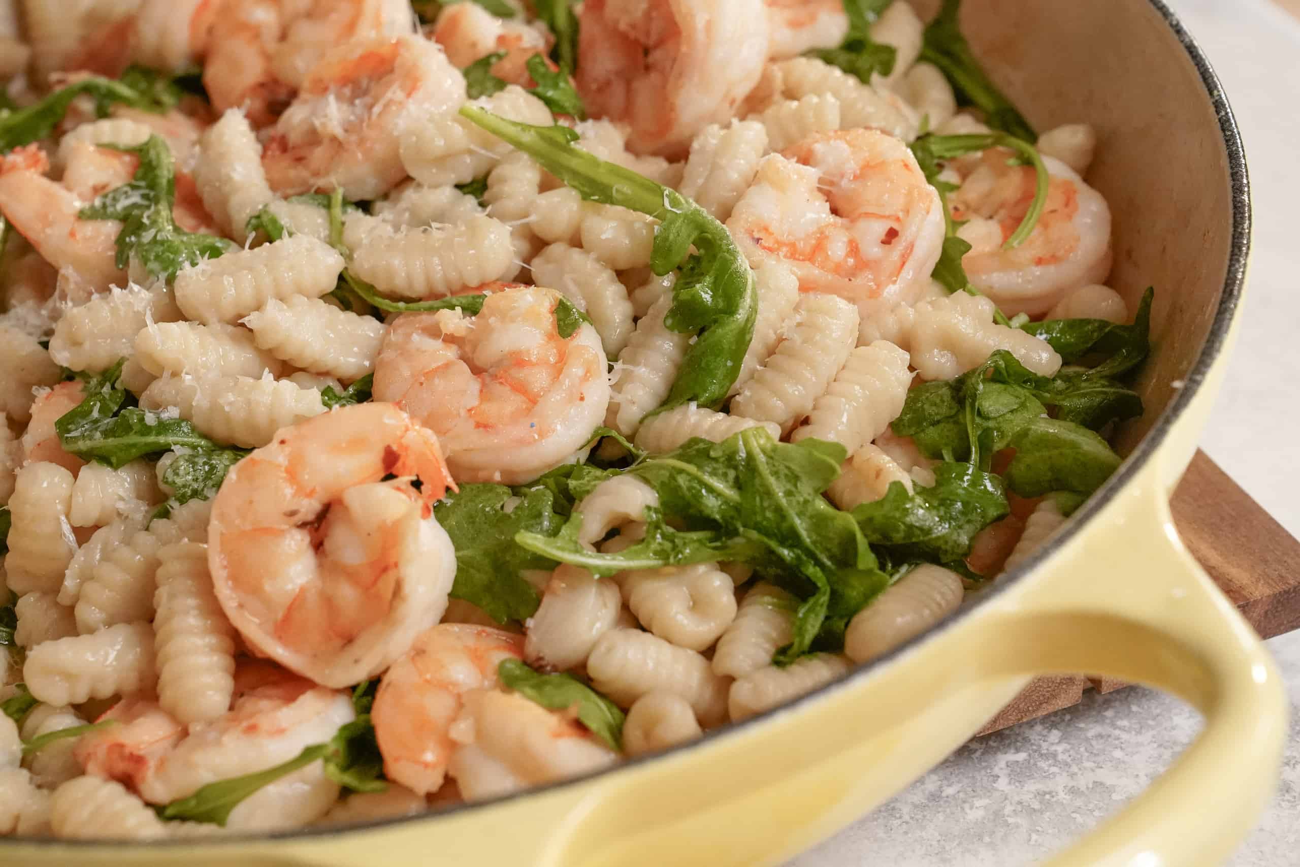 Sardinian Gnocchi with Shrimp and Arugula, Credit: Food Network