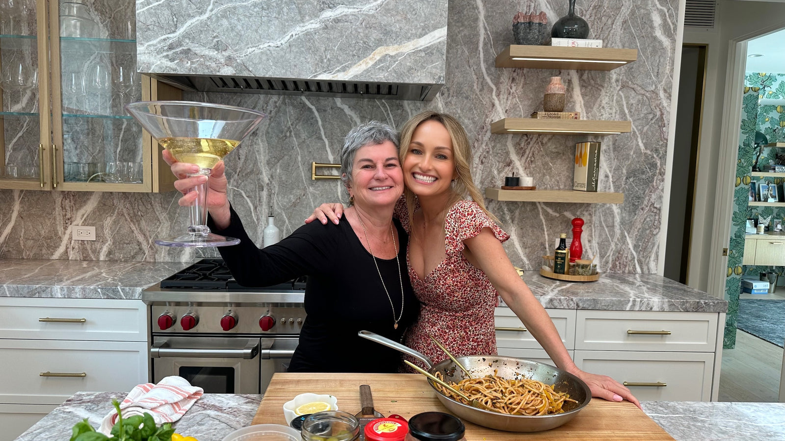 Live with Giada and Aunt Raffy: Spaghetti Alla Cabiria