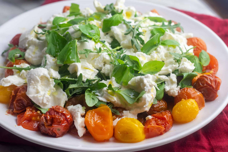 Roasted Caprese Salad with Burrata, Credit: Elizabeth Newman