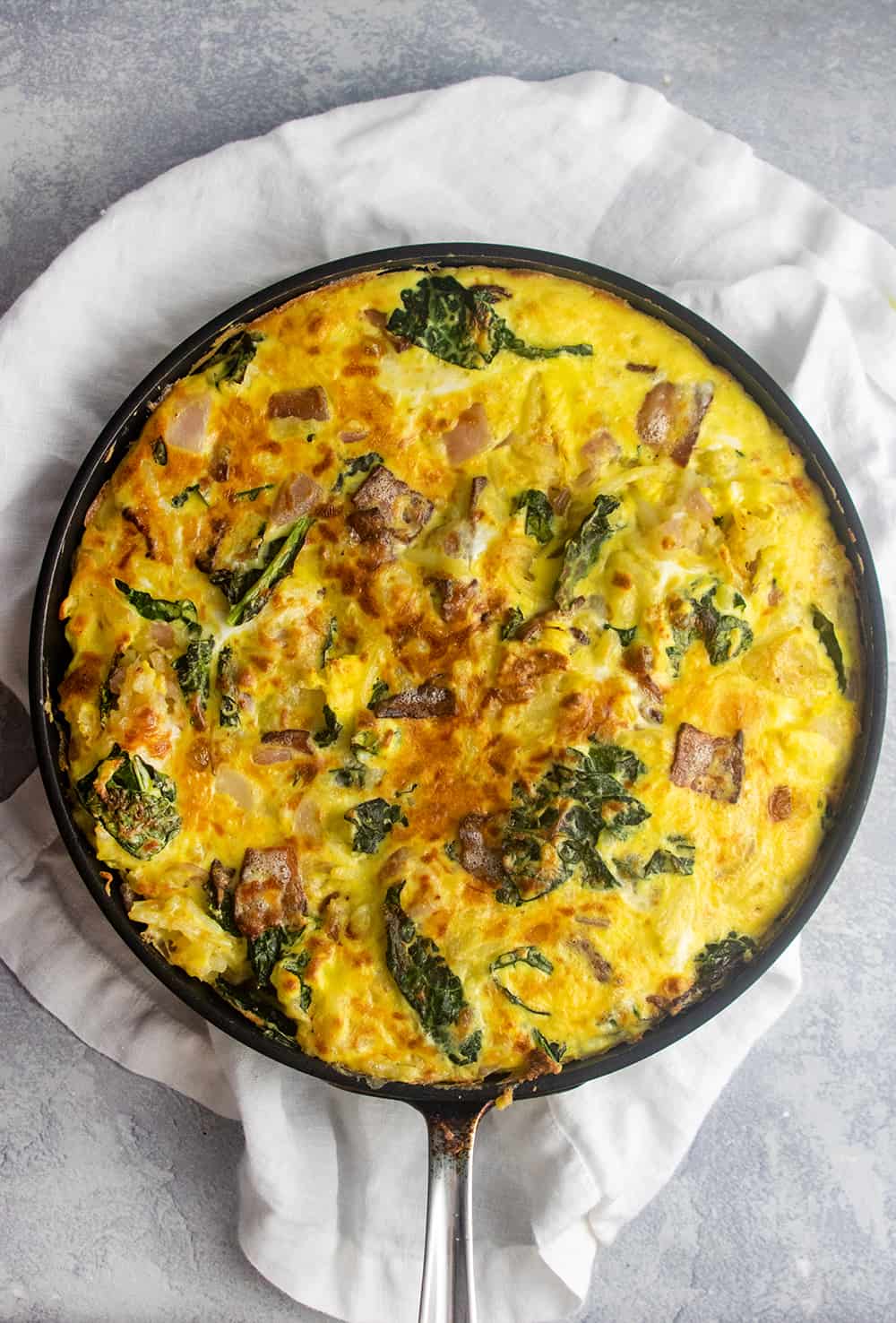 Cheesy Bacon And Hash Brown Frittata, Credit: Elizabeth Newman