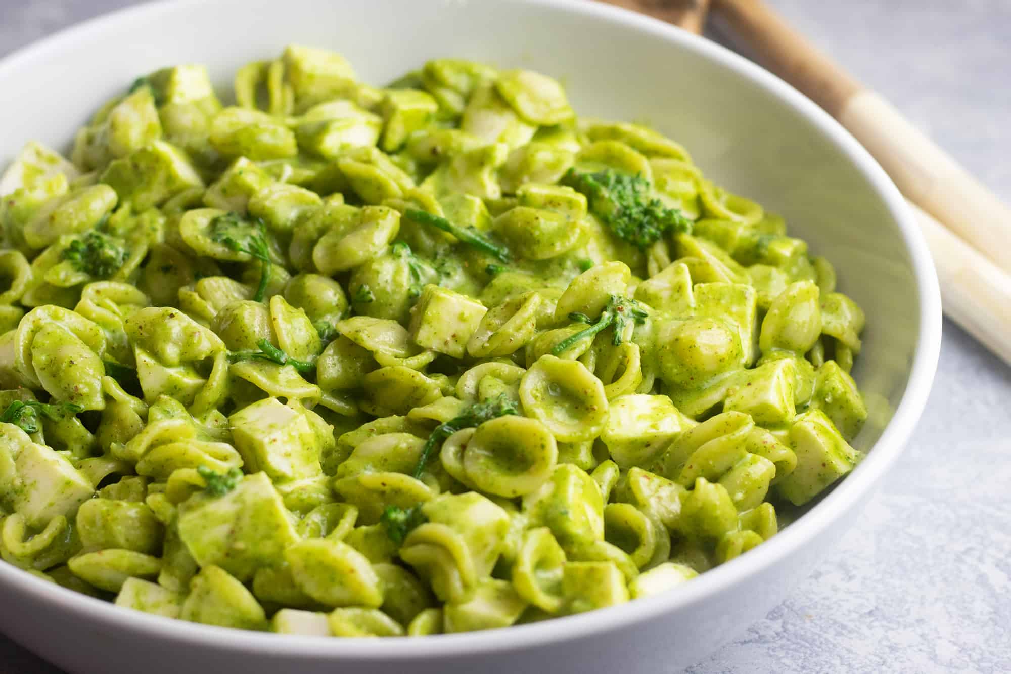 Orecchiette with Almond Pesto and Broccoli Rabe, Credit: Elizabeth Newman