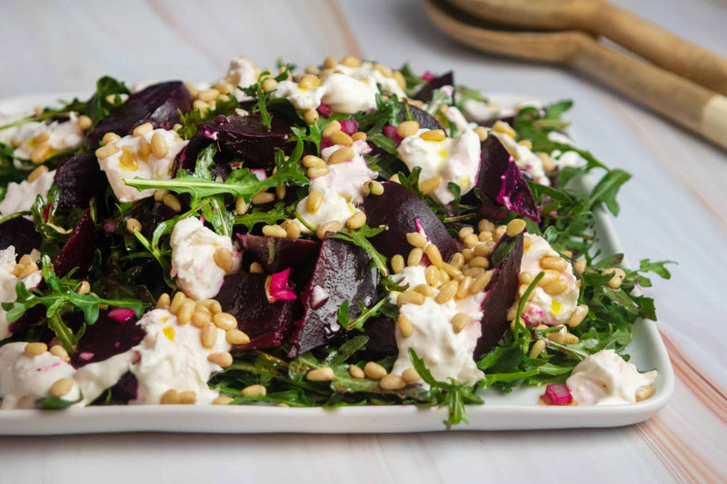 Roasted Beet and Burrata Salad, Credit: Elizabeth Newman