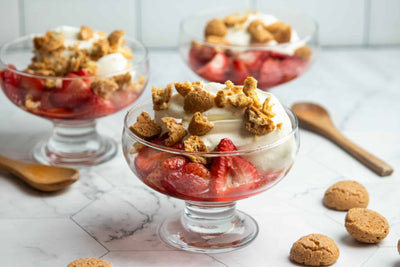 Roasted Strawberries with Mascarpone Whipped Cream, Credit: Elizabeth Newman