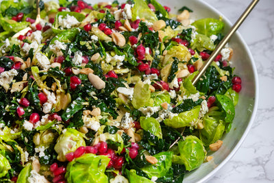 Brussels Sprouts, Kale And Pomegranate Salad