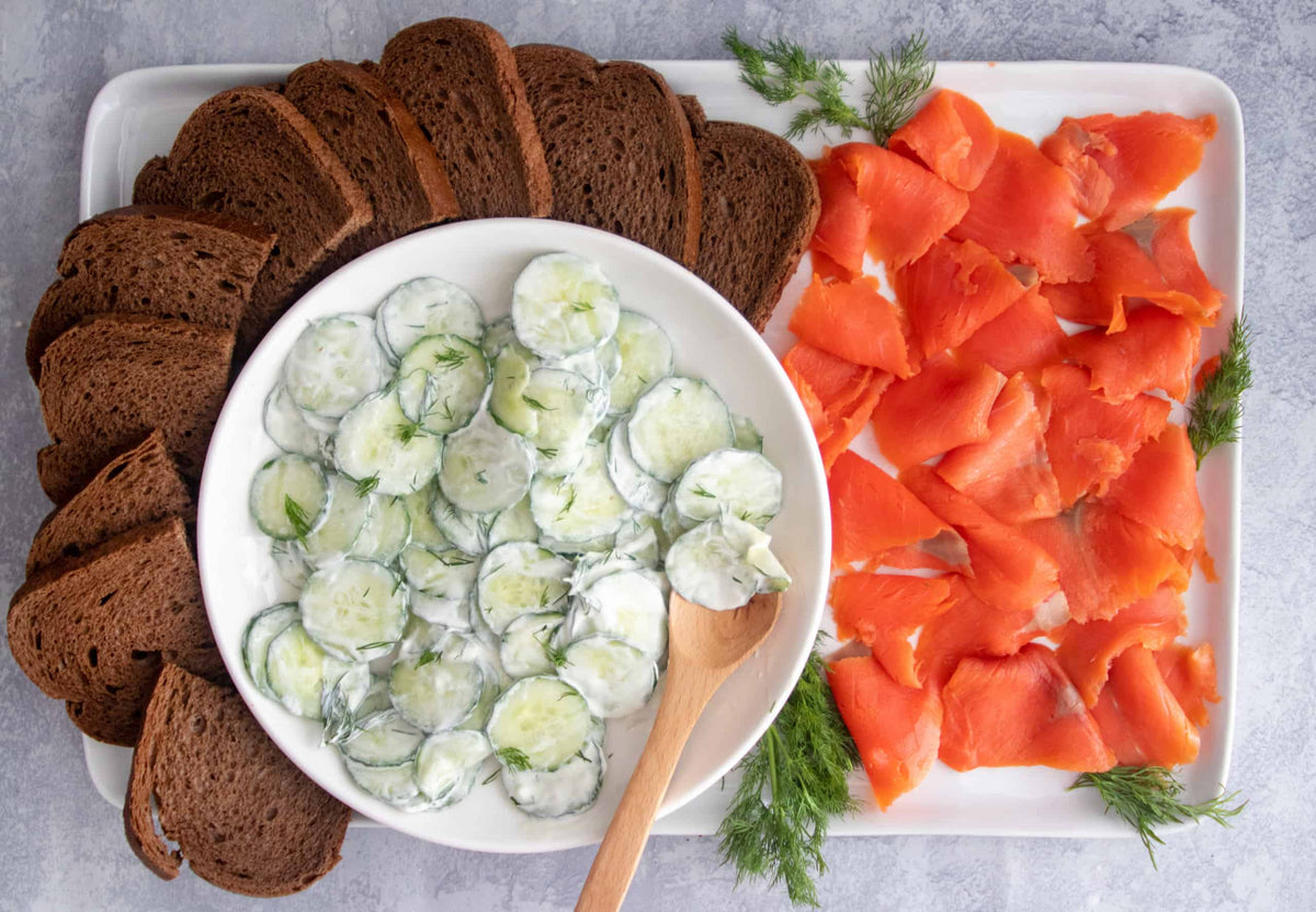 Smoked Salmon and Creamy Cucumber Plate, Credit: Elizabeth Newman