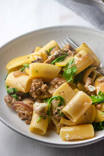 Pasta With Sausage, Apples and Gorgonzola