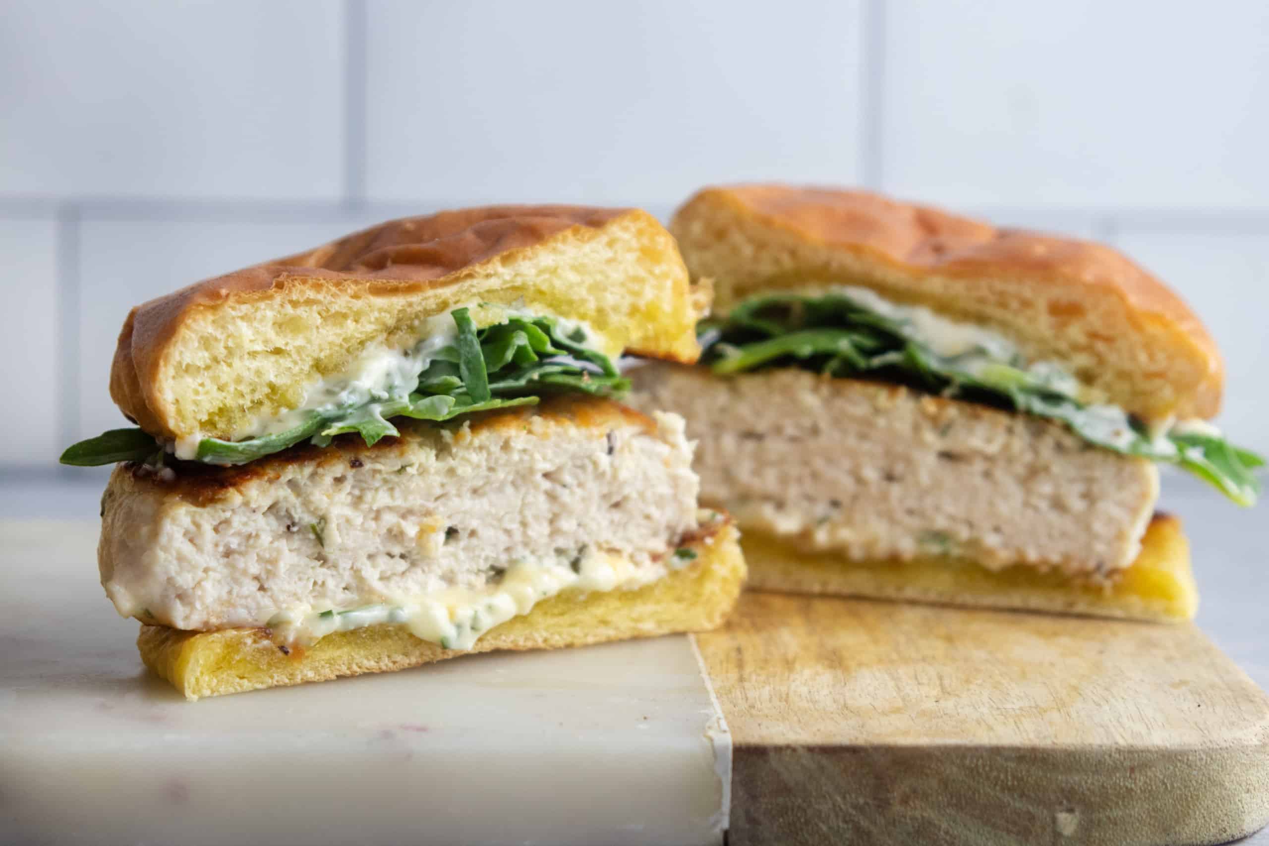 Rosemary Garlic Chicken Burgers, Credit: Elizabeth Newman