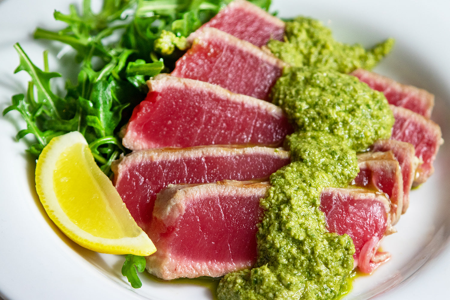 Grilled Tuna With Basil Pesto