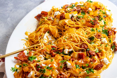Sun-Dried Tomato And Goat Cheese Pasta, Credit: Elizabeth Newman