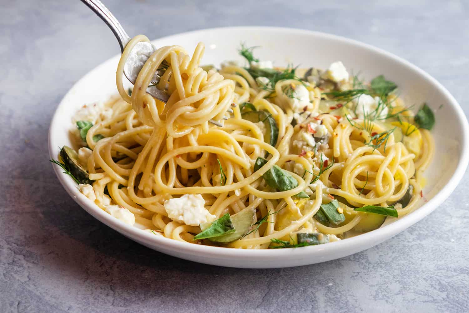 Lemon Zucchini Spaghetti, Credit: Elizabeth Newman