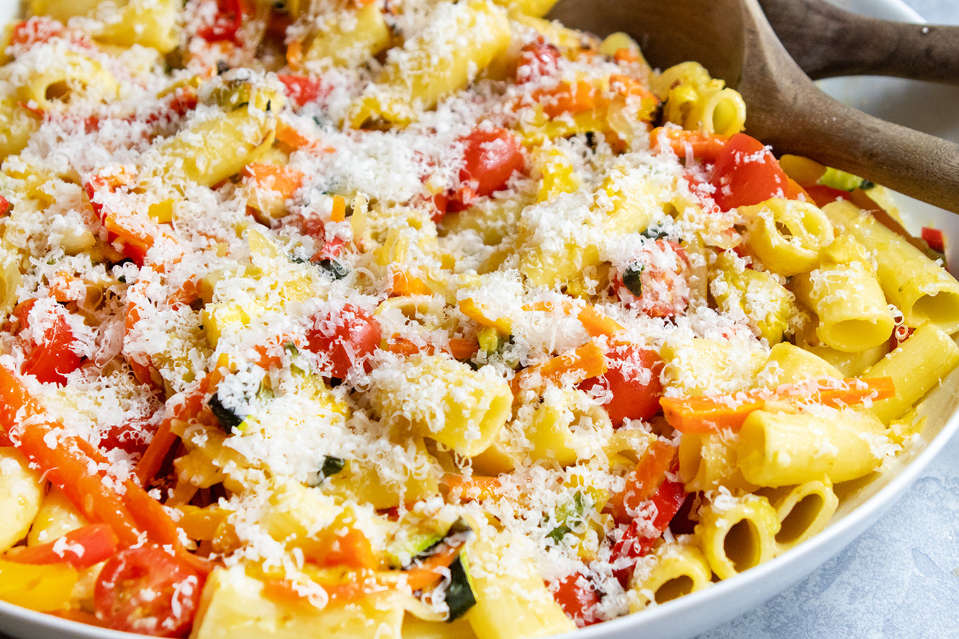 Giada's Pasta Primavera with Roasted Vegetables, Credit: Elizabeth Newman