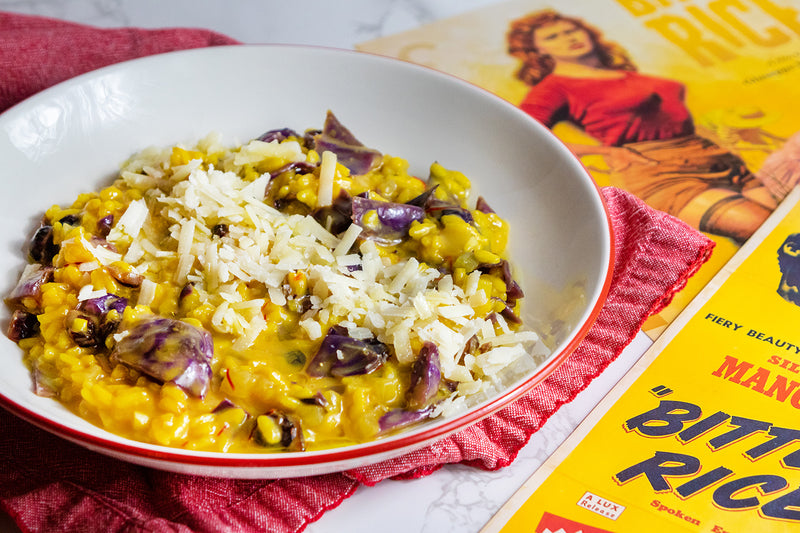 Nonna Luna's "Bitter Rice" (Risotto Alla Milanese With Radicchio)