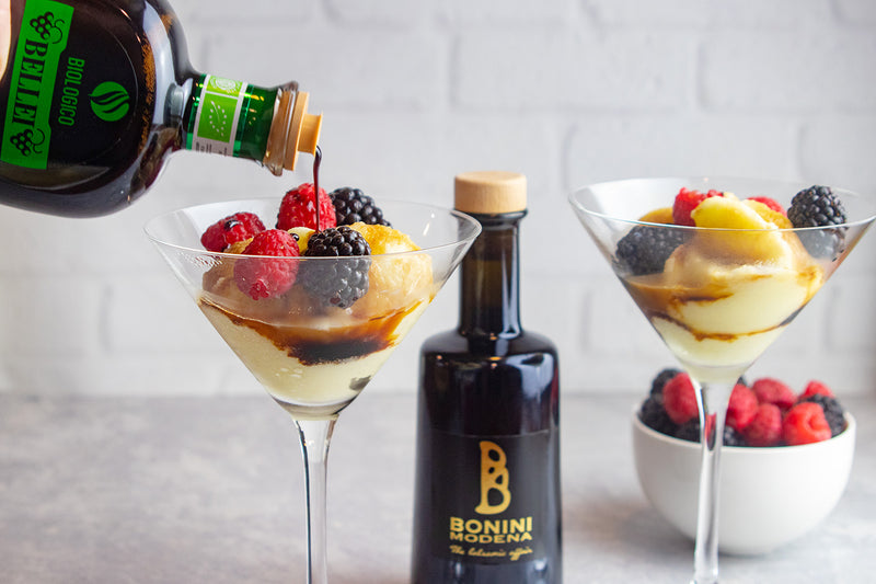 Olive Oil Sorbetto with Berries and Balsamic, Credit: Elizabeth Newman