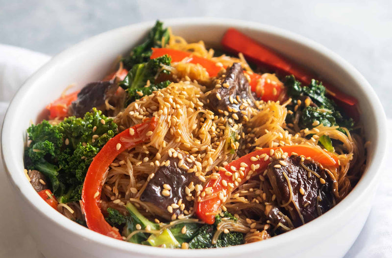 Vegetarian Korean Japchae, Credit: Elizabeth Newman