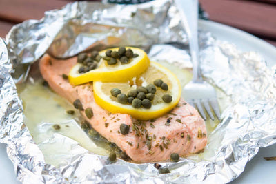 Foil Packet Salmon With Lemons And Rosemary, Credit: Elizabeth Newman