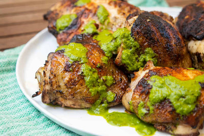 Grilled Chicken with Basil Dressing, Credit: Elizabeth Newman