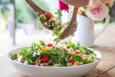 Orzo with Cherry Tomatoes, Feta and Mint, Credit: Elizabeth Newman