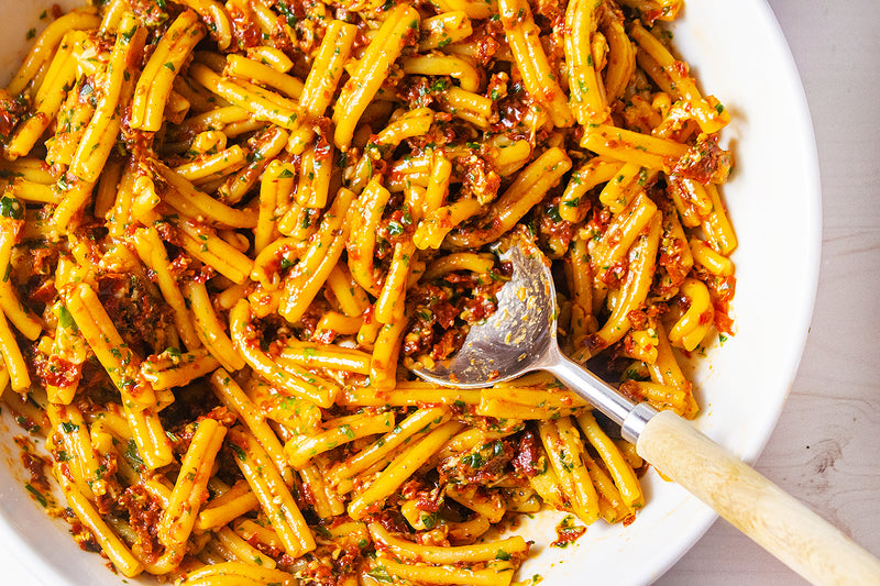 Sun-Dried Tomato Pesto Pasta, Credit: Elizabeth Newman