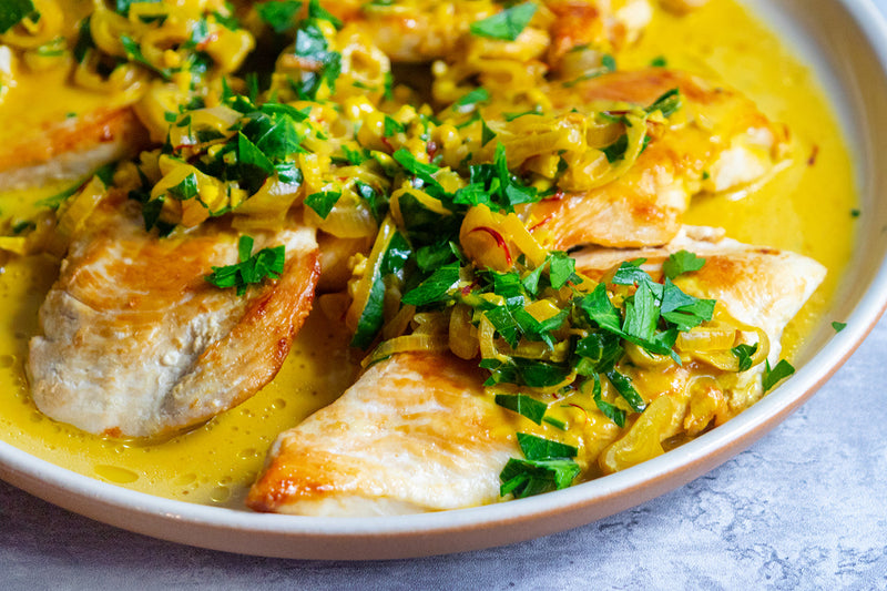 Chicken Scallopine With Creamy Saffron Sauce