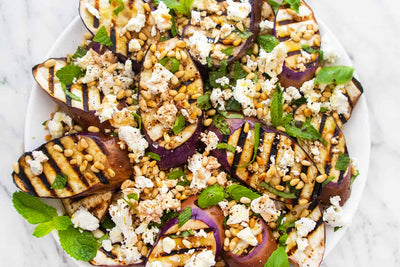 Grilled Eggplant and Goat Cheese Salad, Credit: Elizabeth Newman