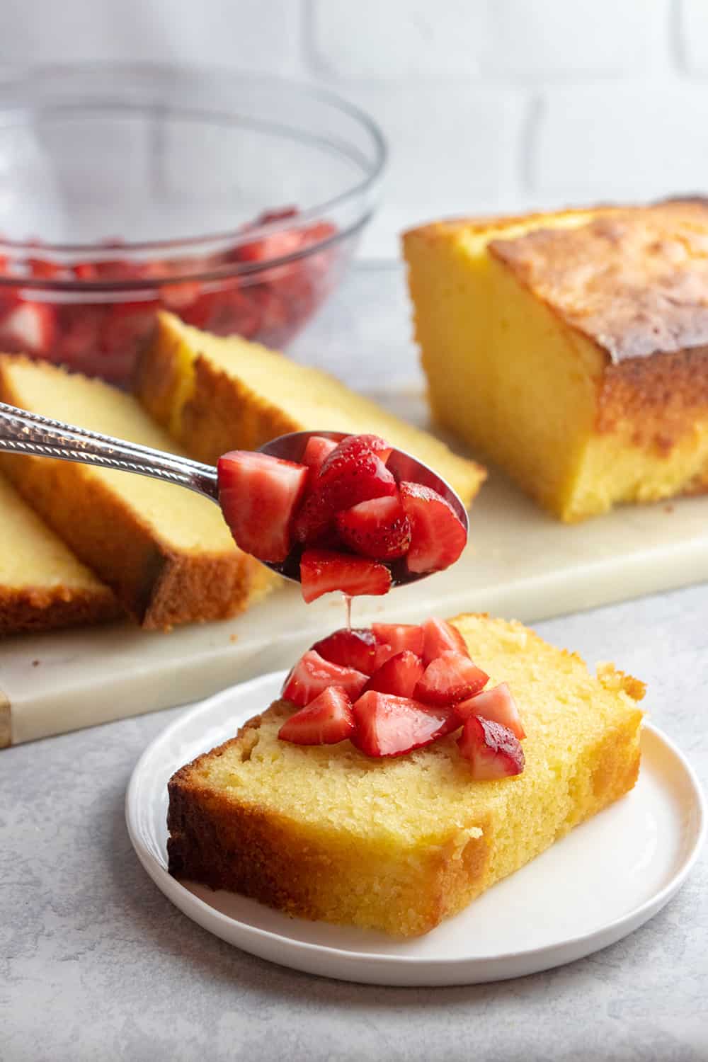 Ricotta Pound Cake With Strawberries, Credit: Elizabeth Newman