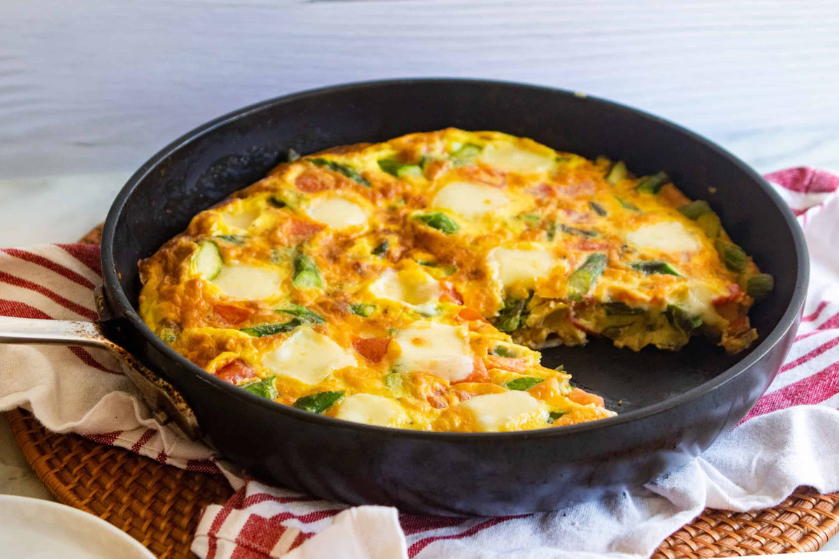 Asparagus and Tomato Frittata, Credit: Elizabeth Newman