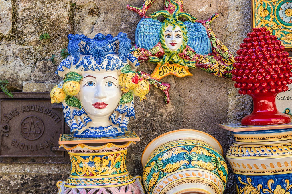 Sicilian Ceramics of Caltagirone Testa di moro Man Sicilian Art