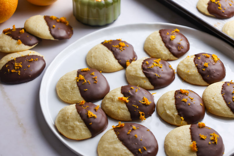 Chocolate-Dipped Orange Ricotta Cookies