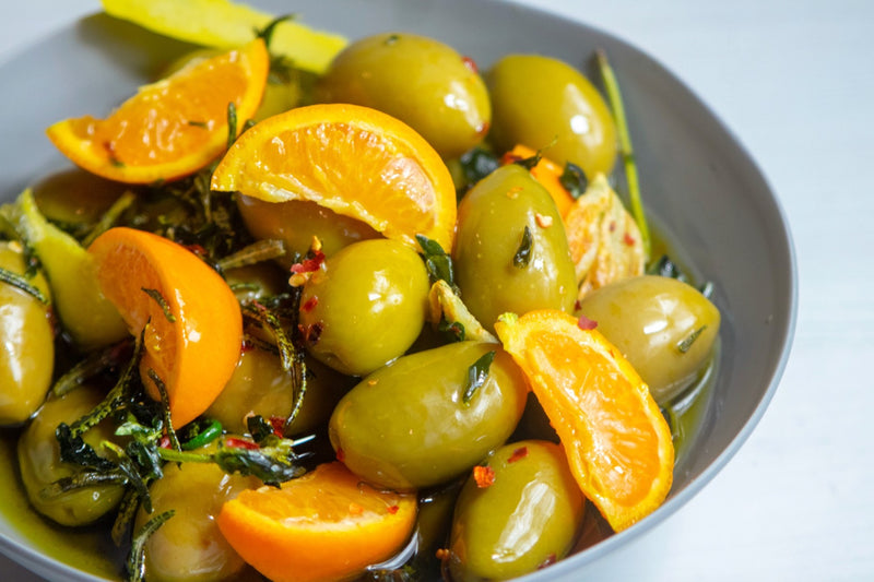 Warm Citrus Marinated Olives