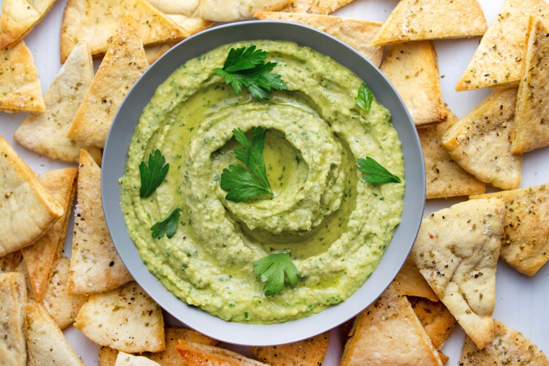 White Bean Dip with Pita Chips, Credit: Elizabeth Newman