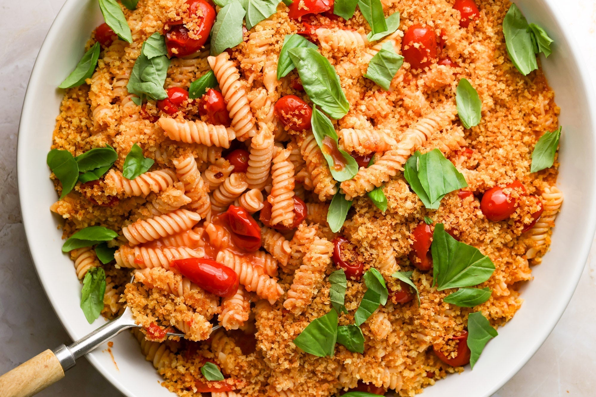Roasted Cherry Tomato Fusilli With Breadcrumbs